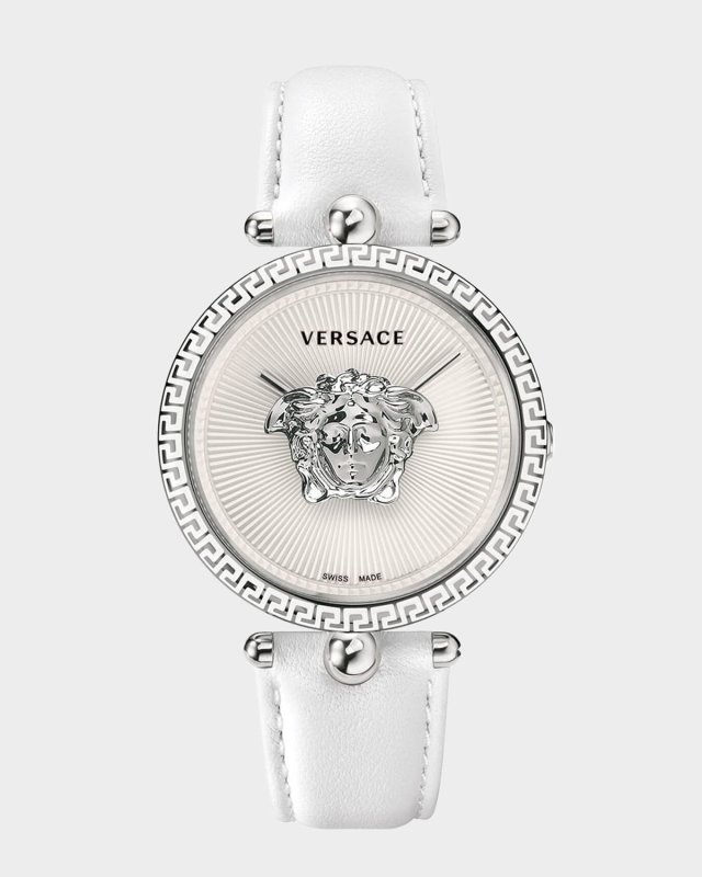 39mm Palazzo Empire Watch, White/Silver